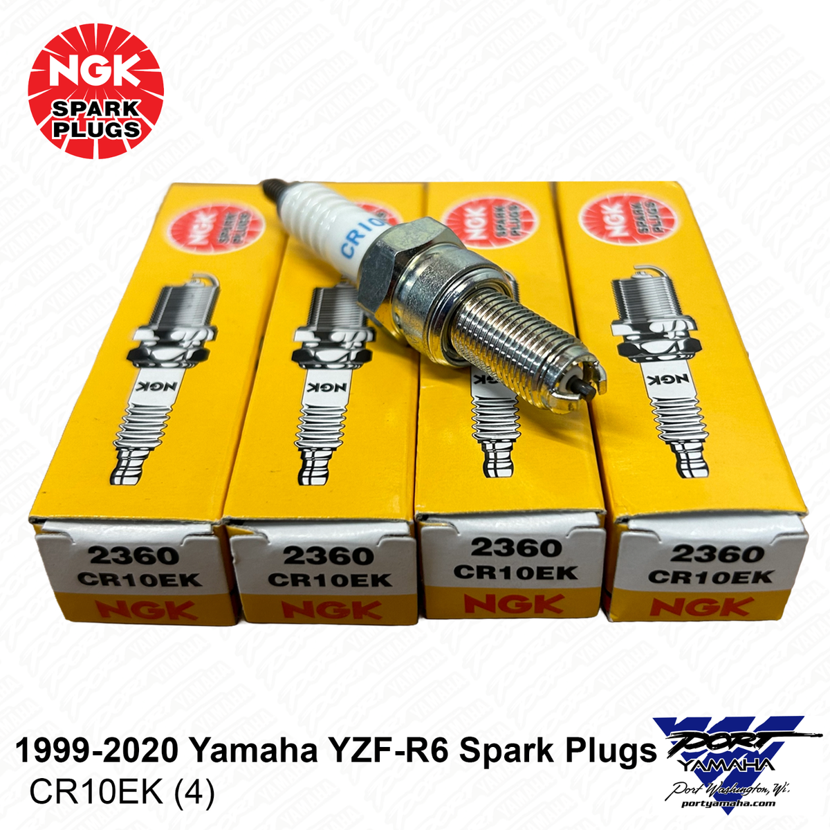 1999-2020 Yamaha YZF R6 NGK Spark Plugs CR10EK OEM | 4 Pack Set of 