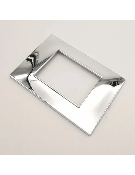 PLACCA CROMO LUCIDO VIMAR PLANA COMPATIBILE PLACCA CROMATA ARGENTO 3 4 7 MODULI
