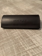 ANNE KLEIN New York DARK BROWN Semi-Hard Shell Eye Glass Case