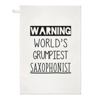 Warnung World's Grumpiest Saxophonist Geschirrtuch SpüLlappen Best Saxophone