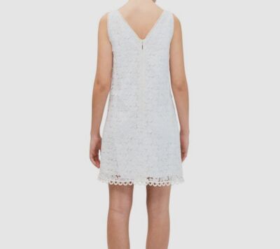 Kate Spade Leaf Lace Shift Dress, Fresh White - 8