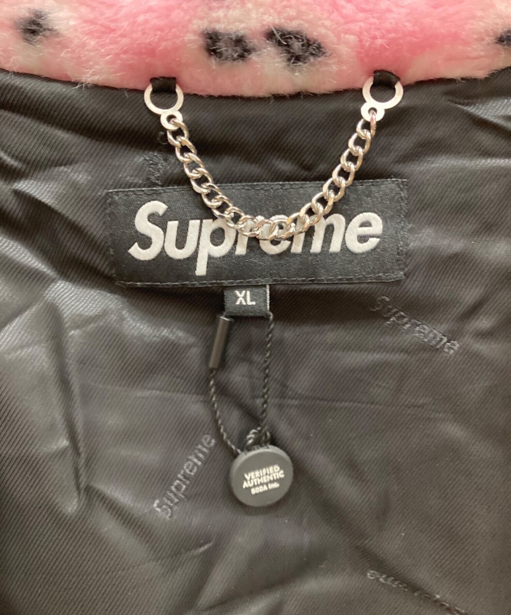Supreme Bandana Faux Fur Bomber Jacket Pink Size XL Used