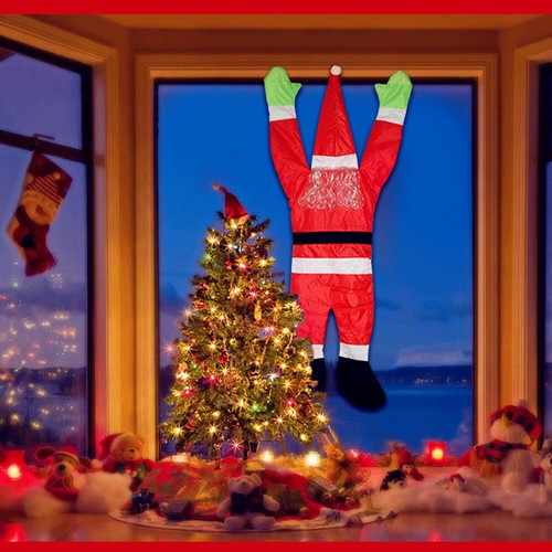 Christmas Fun Hanging Climbing Santa Claus Decoration Yard Party Indoor Outdoor - Picture 2 of 12