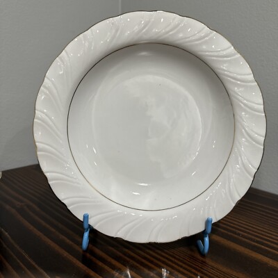 Lynns Fine China Set 7 Salad Plate Royal Gold Discontinued Swirled Edge ...