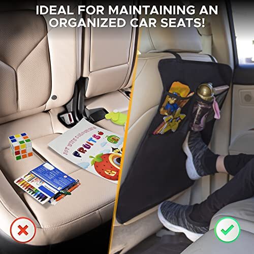 Car Kick Mats Back Seat Protector (2 Pack) | Durable Car Seat Protector for - Picture 5 of 7