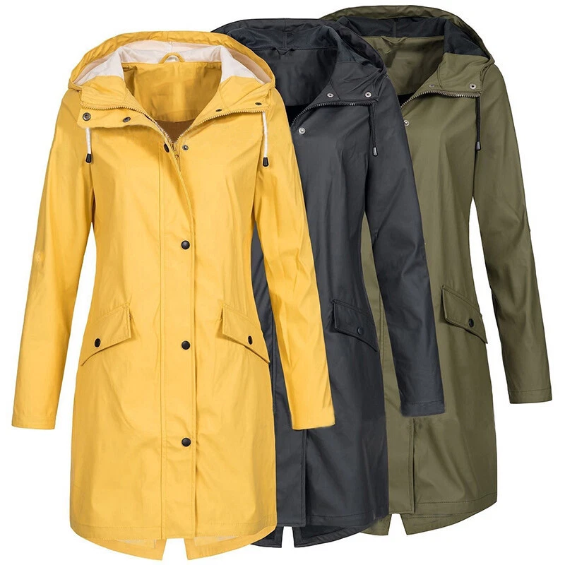 New Women Waterproof Raincoat Ladies Outdoor Wind Rain Forest Jacket Long Coat ! - Image 4 of 4