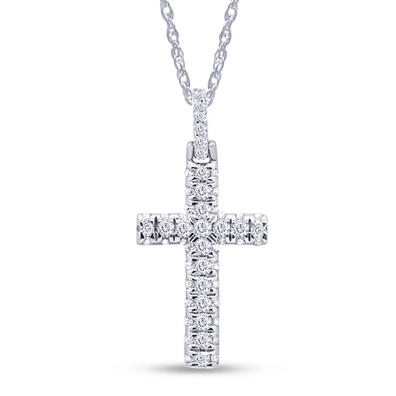 Pendentif Croix Hip-hop Diamant De Laboratoire 14k Or Blanc – 6.6ct Iced