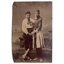 Lesbian Tintype Affectionate Gay Interest Women Masc Wearing Pants Holding Hands