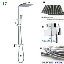 AICA NEW Bathroom Square Chrome Thermostatic Bar Mixer Shower Valve ABS Set