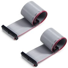 2pcs IDC 34 Pin Connector Gray Wire Flat Ribbon Cable Connector Length 30cm 2...