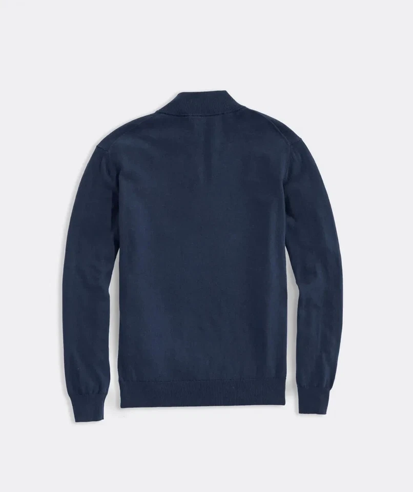 VINEYARD VINES NEW Mens Navy Deep Blue 1/4 Zip Thaxter Sweater NWT Size M Medium - Image 2 of 4