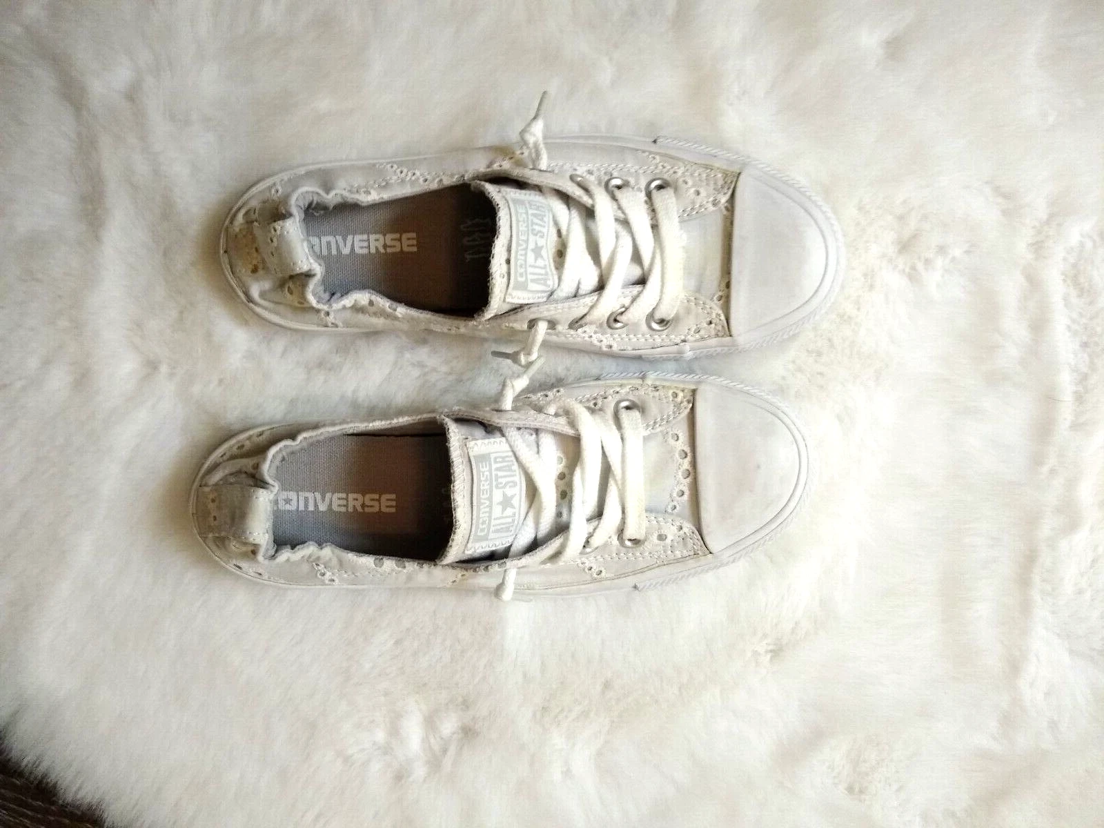 Scarpe Converse All Star bianche con occhielli Shoreline taglia 5