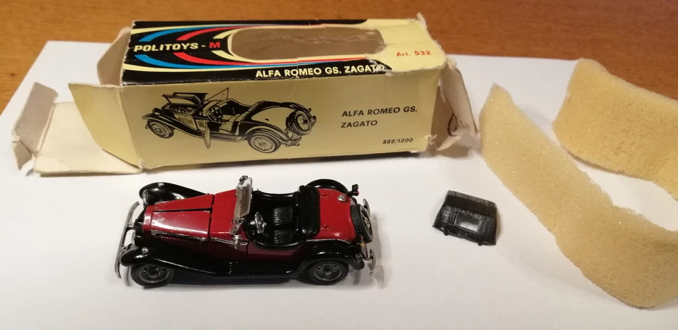 Politoys art.532 Alfa Romeo G.S. Zagato Red con scatola originale in omaggio. - Immagine 3 di 4