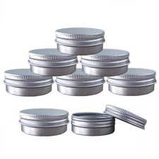 6 Pack 1 Ounce Aluminum Tin Jar Round Refillable Containers