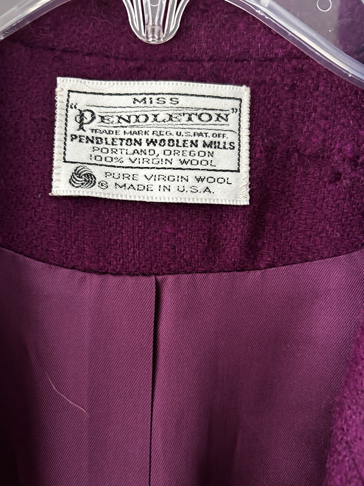 Miss Pendleton Virgin Wool Blazer Jacket Fuchsia … - image 4