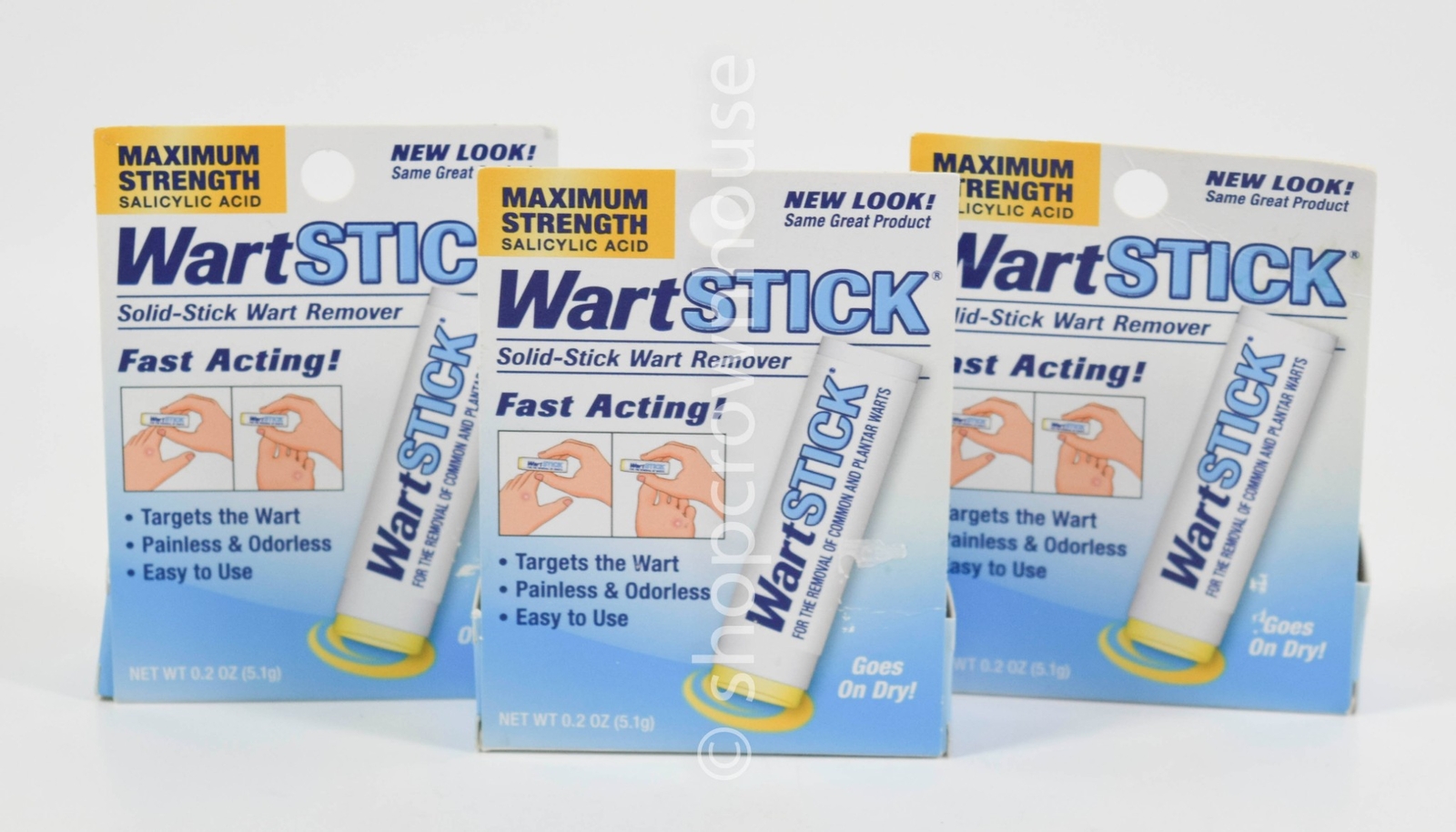 3 WartSTICK solid stick Wart Remover .2oz MAXIMUM STRENGTH salicylic