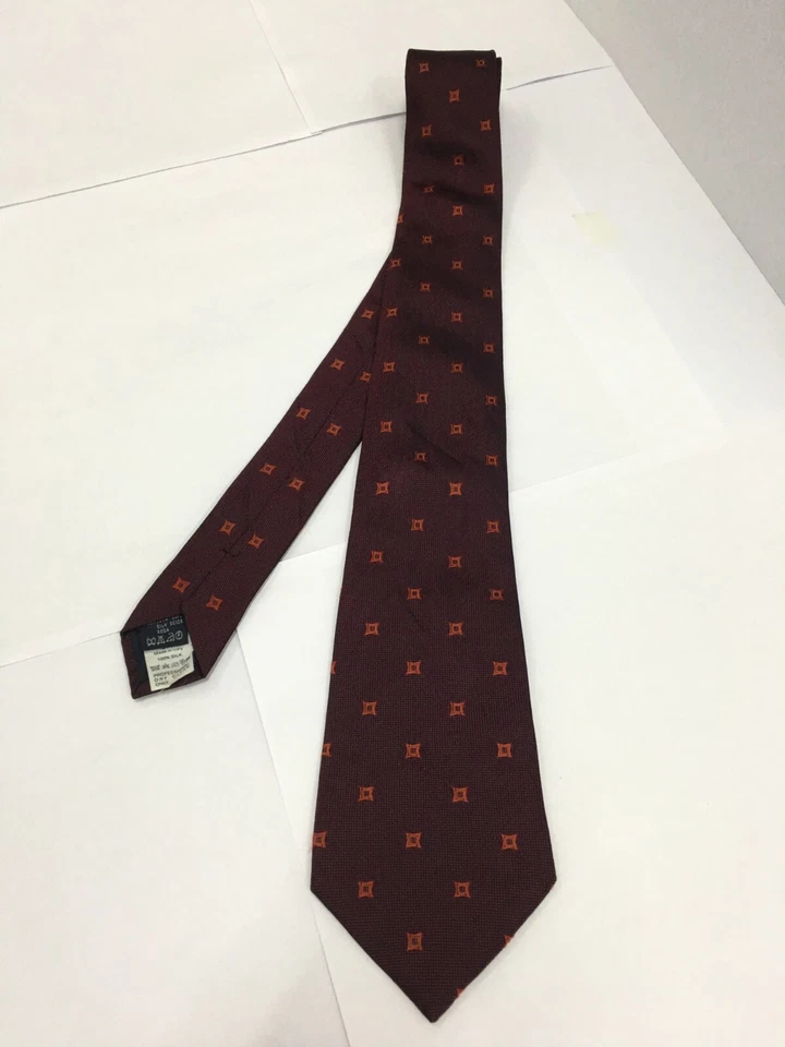 Auténtica corbata BALLY "pequeños cuadros" granate 100 % seda Foto 4 de 4