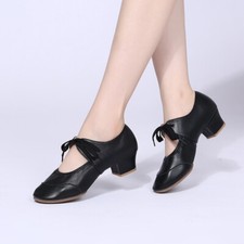 Lady Faux Leather Modern Dance Shoes Ballroom Latin Tango Salsa Performance Wear