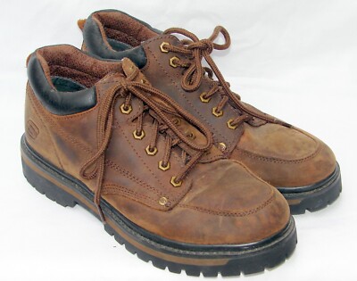 Sketchers Casual Shoes - Leather Lace Up - Brown  Men 8D