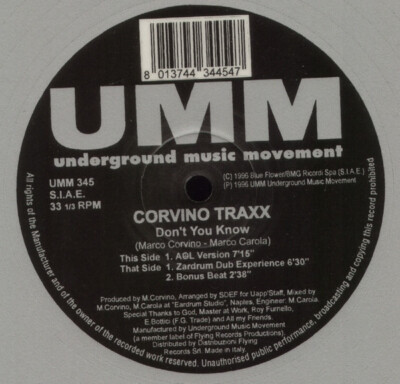 Corvino Traxx - Don't You Know (12'', Sil) (Near Mint (NM or M-)) - 234156764