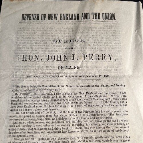 1856 Anti-Slavery Congressional Speech by John J. Perry of Maine - Picture 2 of 12