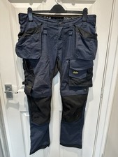 Snickers Work Trousers 6241 Navy Blue Size 52 Allroundwork Stretch W36 L32 VGC