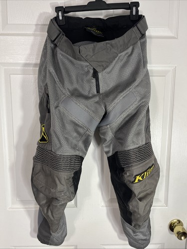 KLIM Mojave In The Boot Motorcycle Pants - US 32 Gray  & Yellow Logo