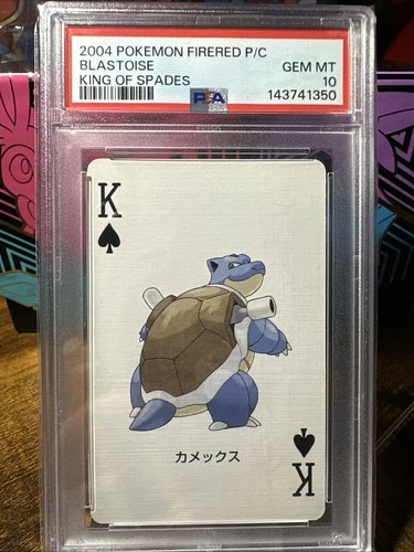 2004 Pokémon Firered Version Playing Cards Blastoise King Of Spades PSA 10