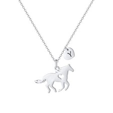 Y initial Necklace Horse Gifts - Sliver Plated Heart Necklaces for Teen Girls Da