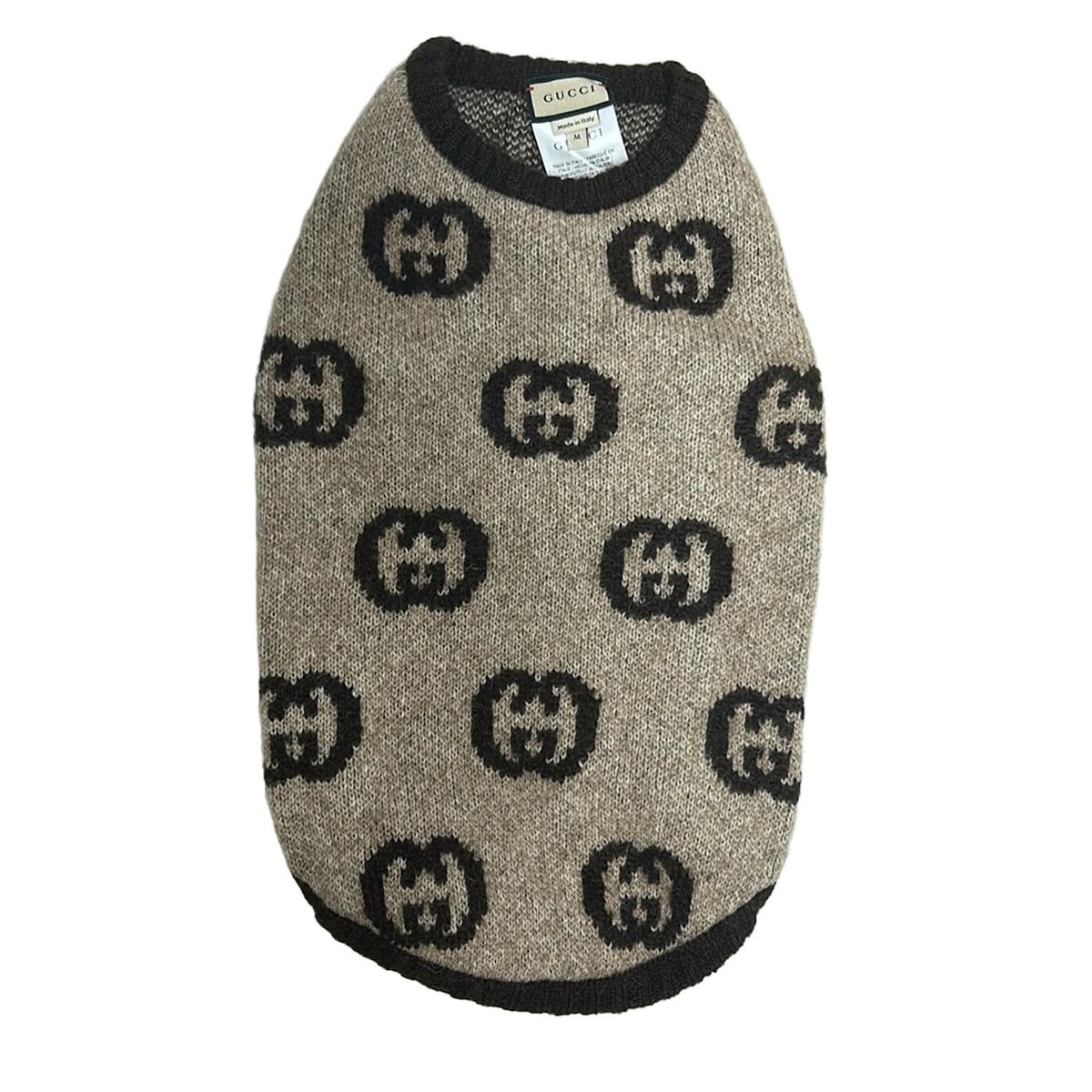 Auth GUCCI Interlocking G Wool Blend Pet Sweater 698200