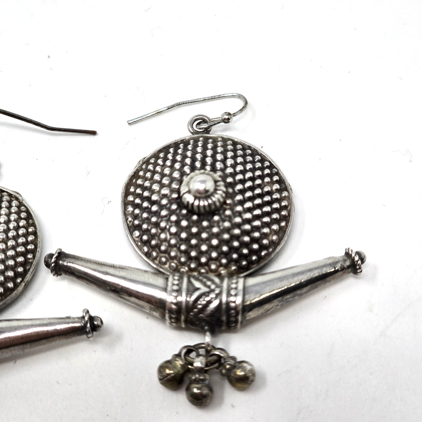Large Handmade Solid Sterling Silver Earrings, In… - image 3