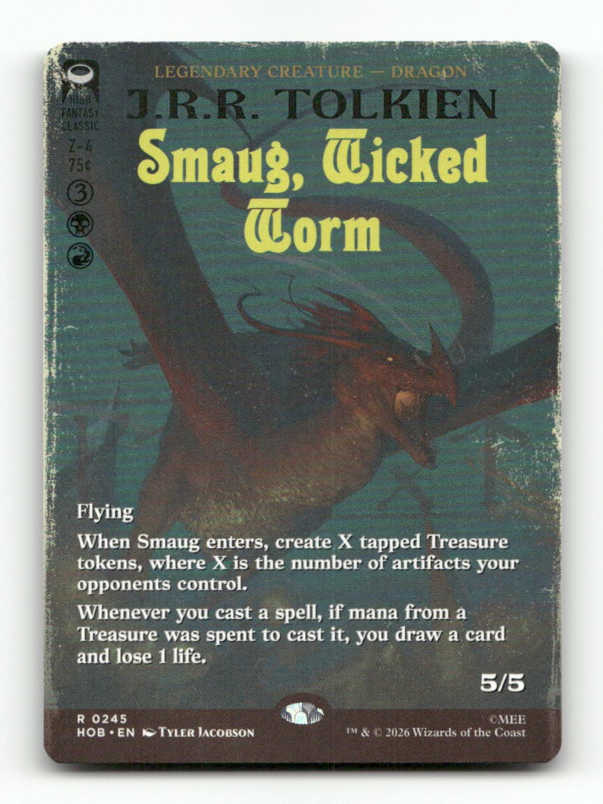 Smaug, Wicked Worm (Borderless) 245 Rare The Hobbit MTG NM