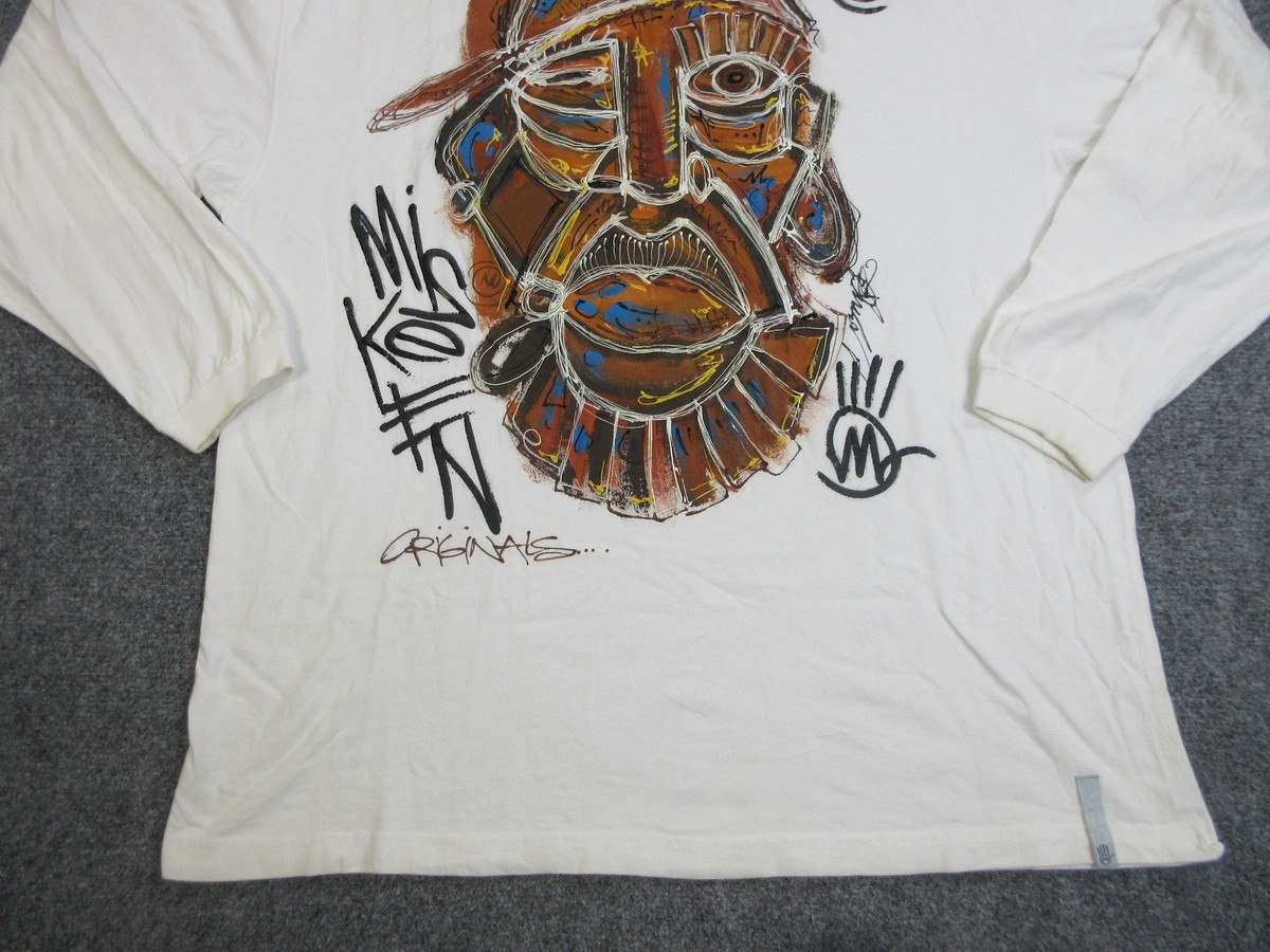 Miskeen Originals Hand Painted Shirt Mens 2XL White Graphic
