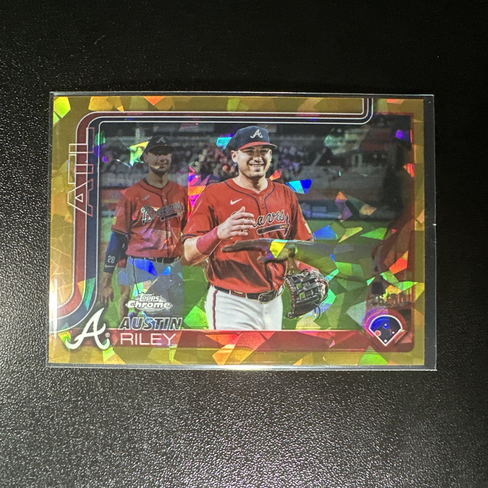 2025 Topps Chrome Sapphire Austin Riley Image Variation Refractor Gold #24/50