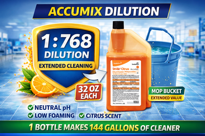 Diversey Stride Accumix Citrus Neutral Cleaner 32oz 6 Pack Mop