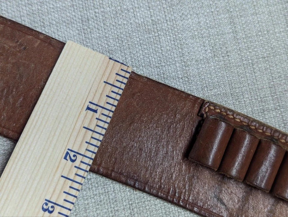 vintage BIANCHI buckle belt 32 ammo holster WESTERN cowhide leather B15 gun - Image 4 of 4