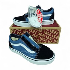 Vans Old Skool Navy Black White Sneakers VN000D3HNVY Womens Size 5/ Boys 3.5 NEW