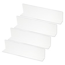 4 Pack Shelf Dividers for Closet Organization, 9.9x1.2x2.4" Acrylic, Clear