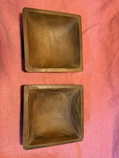 2 Vintage Primitive Wooden Rustic Hand Carved Decoration Bowl Farmhouse Cabin