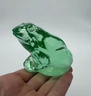 Vintage Handmade Fenton Art Glass Green Frog Figurine