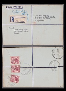 Mayfairstamps Malaya 1954 Johore Sungei Mati Singapore Registered cover aaz_8903
