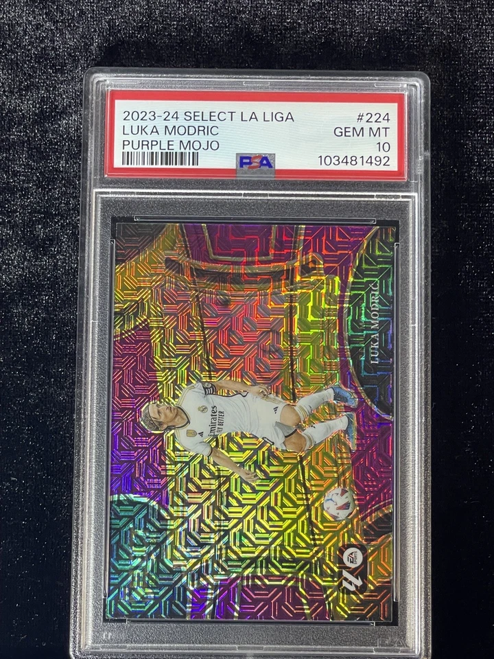 2023-24 Select La Liga #224 Luka Modric Purple Mojo Refractor PSA 10 HOT POP GEM - Image 2 of 4