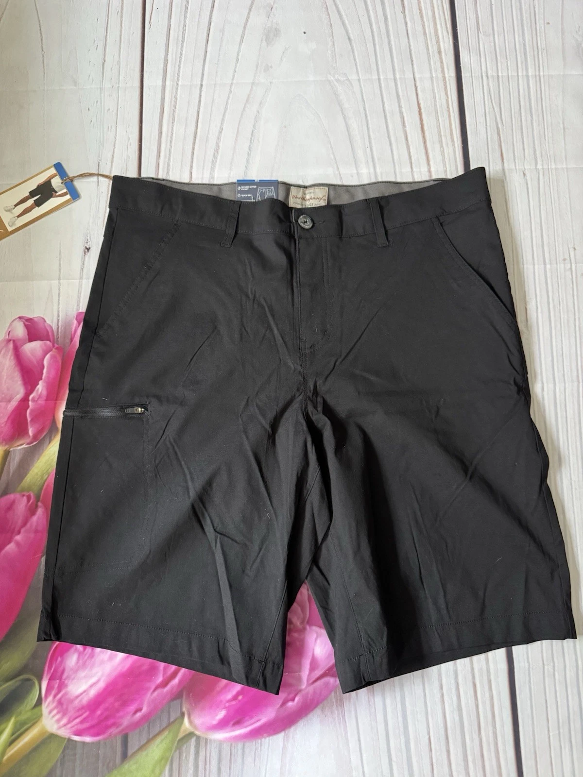 Weather Proof Packable Hybrid Trail Short Mens Size 36 Inseam 10.5 Black