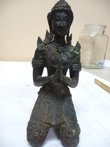 3862. Bronzefigur Thailand Tempelwächter Thephanom Bronze Figur - Bild 2 von 5