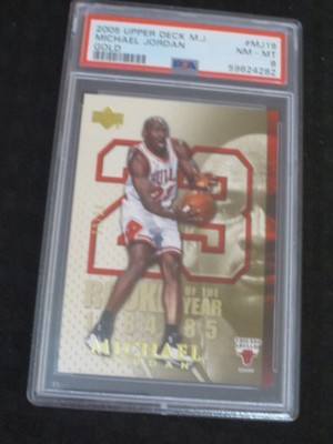 2005 Upper Deck MJ Gold MJ19 Michael Jordan Bulls 12/23  PSA8  