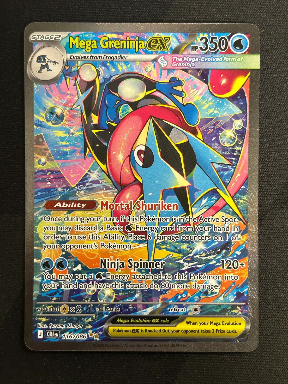 2026 Mega Evolution – Chaos Rising Mega Greninja EX Holo Secret Rare SIR #116/86