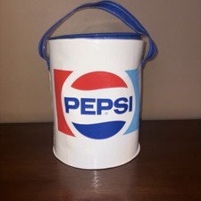 VINTAGE PEPSI COOLER 1970's Soft sided 12” With Lid and Handle READ