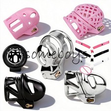 Resin/Stainless Steel Male Chastity Cage with 9 Size Rings Restraints Devices