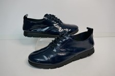 HOTTER "FEATHER" NAVY BLUE PATENT OXFORD STYLE LACE UP LEATHER  SHOES UK 5.5 STD
