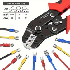 Ratchet Crimping Pliers Insulated Terminal Wire Cable Connector Crimper Tool US